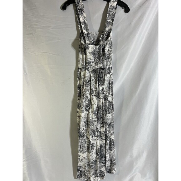 H&M Dress Women 2 Sleeveless Animal Print Black & White Sheath Midi Cross Strap - Picture 13 of 13
